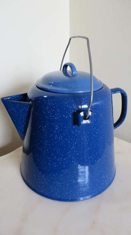 STUNNING - LARGE BLUE ENAMEL WATER JUG WITH LID*** PERFECT CONDITION***