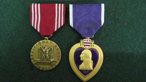 AMERICAN PURPLE HEART MEDAL + ANOTHER AMERICAN MEDAL