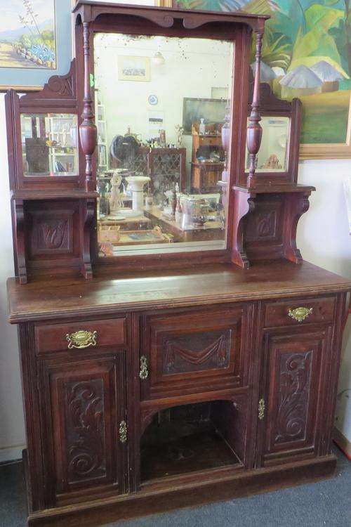 STUNNING VICTORIAN CARVED DRESSER** HAND CARVED DETAIL**
