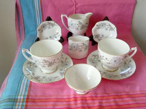 Coalport Bone china - mix of cups, saucers etc-tea for two
