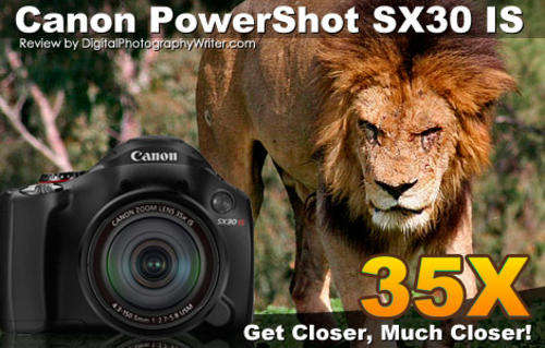 Canon SX30 IS features a 14.1 Megapixel (effective), 1/2.3-inch type CCD sensor
