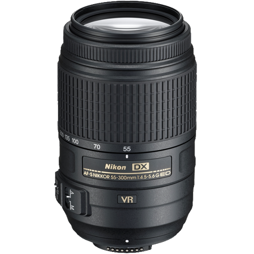 Nikon AF-S 55-300mm f/4.5-5.6G DX ED VR II Lens with Lens Bag