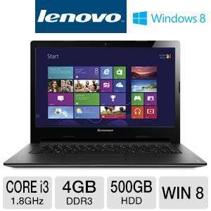 Lenovo IdeaPad S400 Notebook PC - 3rd Gen Intel Core i3-3217U 1.8GHz, 4GB DDR3, 500GB HDD, Windows 8