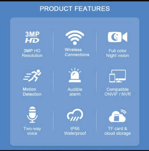 Security Camera FHD 5MP  Wifi Outdoor PTZ Speed Dome