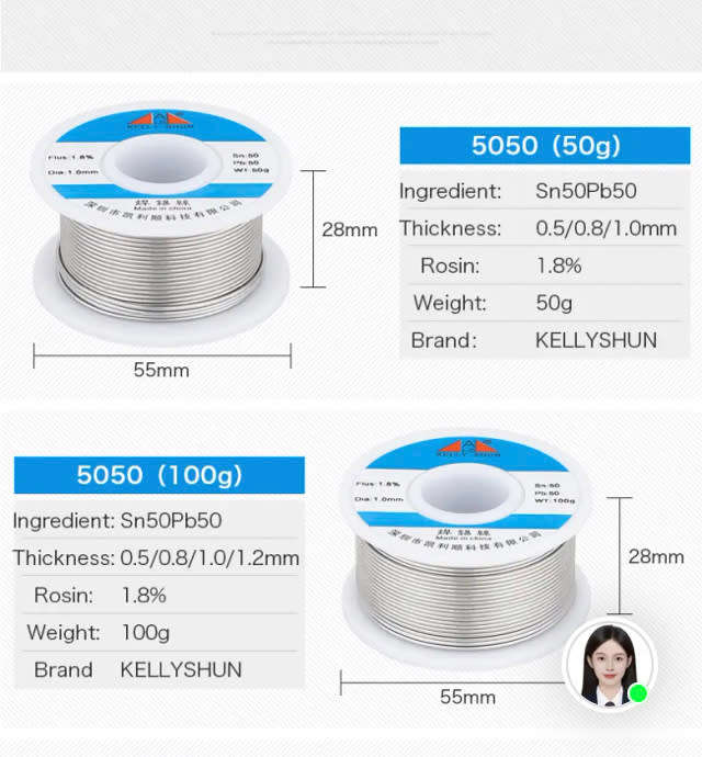 KELLYSHUN Soldering wire Sn40Pb60 0.8mm 50g
