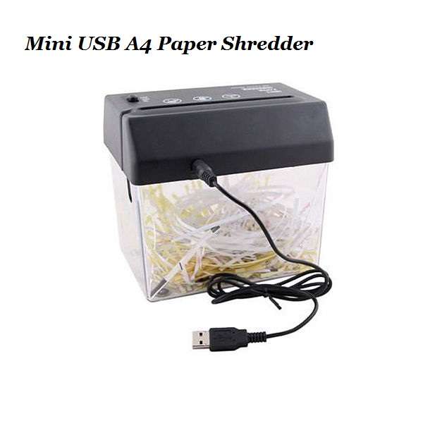 Mini Electric USB/AA Battery(A6/ folded A4)Paper Shredder Cutter Office PC Laptop Portable