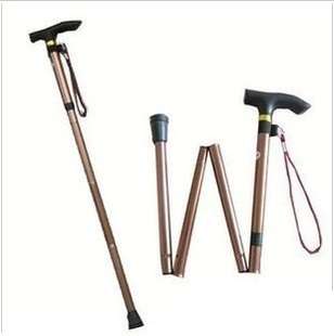 Aluminum alloy adjustable folding stool walking stick crutches