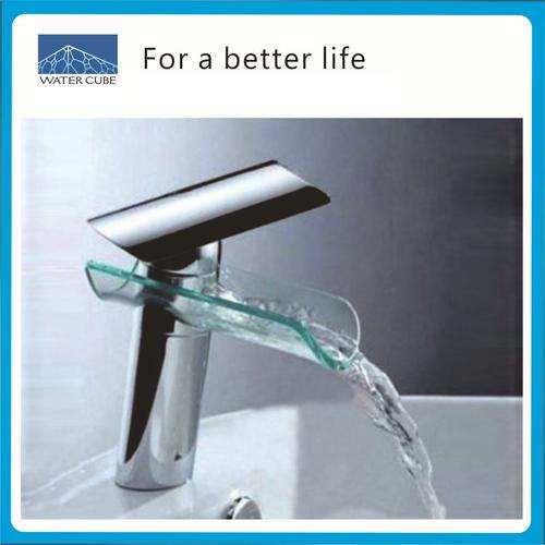 Solid Brass Glass Bathrom Waterfall Faucet Mixer Tap