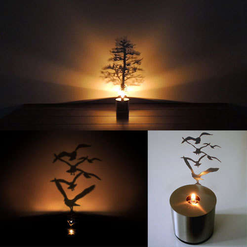 Shadow Projection Lamp Romantic Atmosphere Night Light LED Candle Desktop Decor