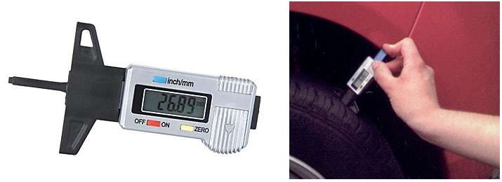 Digital LCD Tyre Tire Tread Depth Gauge 0-25.4mm