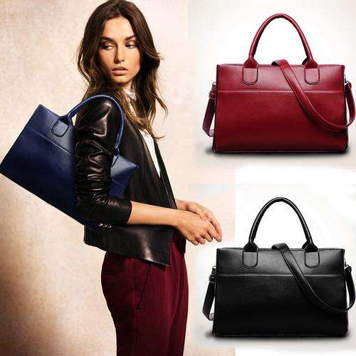 Fashion Women PU Leather Handbag Shoulder Bag Large Tote Satchel