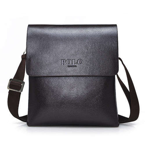 Men's Soft PU Leather Flap Top Casual Business Crossbody Bag
