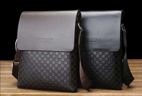 Men's Soft PU Leather Flap Top Casual Business Crossbody Bag