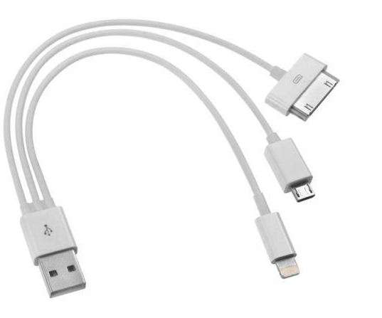 22cm long cable with 3 connectors . ISO compatible