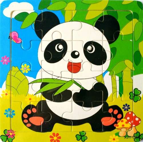 Adorable Panda : Wooden Puzzle -  16-piece