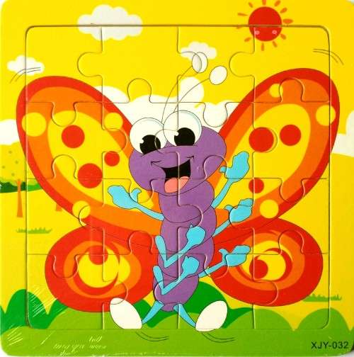 Butterfly - Cute Kids Wooden Puzzles - 16 pieces - fun toys for children