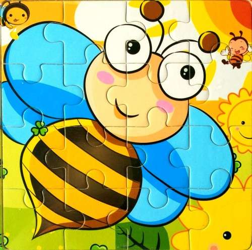 Bee - Cute Kids Wooden Puzzles - 16 pieces - fun toys and games for childr