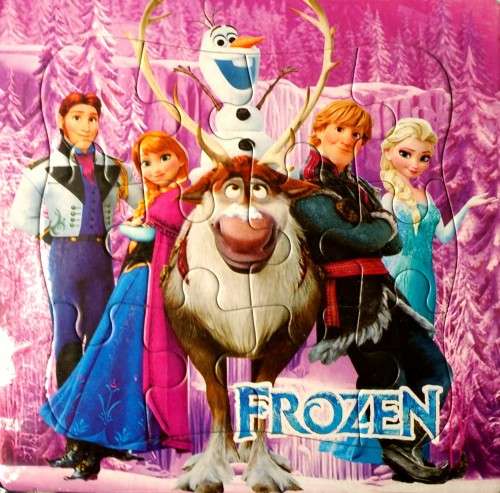 Set of 3 Frozen Cardboard Puzzles - 12 pieces/puzzle - fun toys and games for children