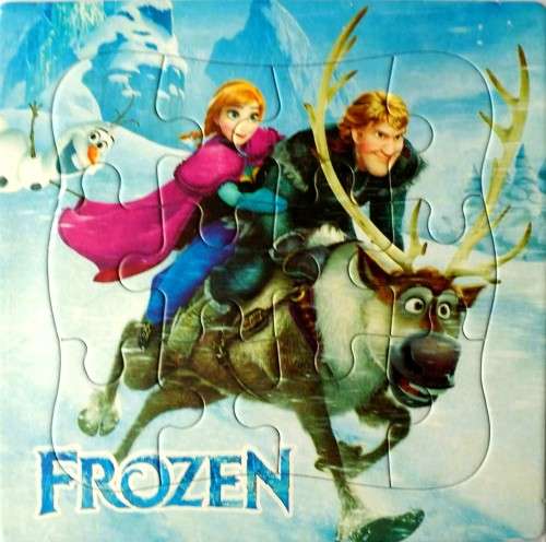 Set of 3 Frozen Cardboard Puzzles - 12 pieces/puzzle - fun toys and games for children