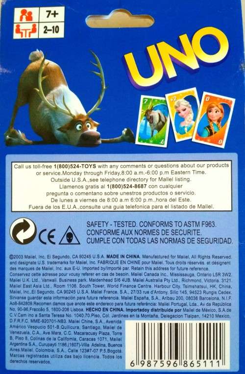 UNO Frozen Card Game - fun toys and games for adults and children