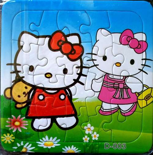 Set of 3 Hello Kitty Cardboard Puzzles - 20 pieces/puzzle - fun toys and games for children