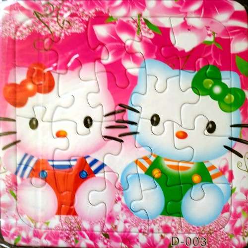 Set of 3 Hello Kitty Cardboard Puzzles - 20 pieces/puzzle - fun toys and games for children