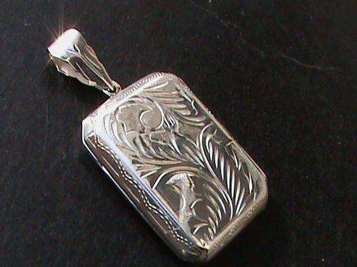 LARGE STERLING SILVER RECTANGULAR LOCKET