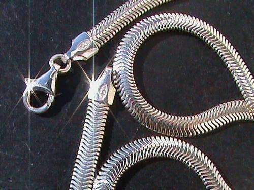 STERLING SILVER FLAT SNAKE CHAIN... 50 CM LONG