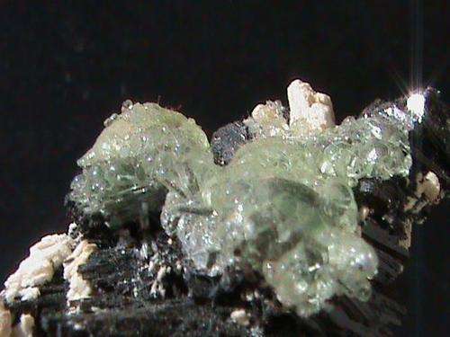BLACK TORMALINE WITH GREEN OPAL....ERONGO.NAMIBIA