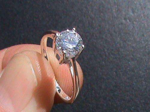 STERLING SILVER ENGAGEMENT RING, SIZE L 1/2