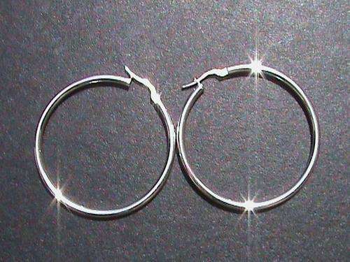 LARGE STERLING SILVER HOOP EARRINGS