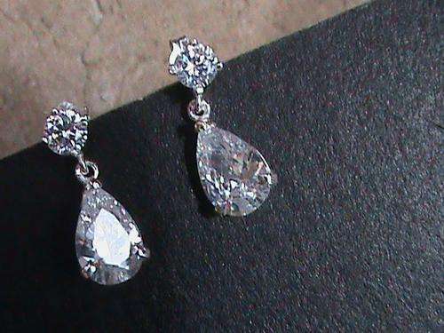 STERLING SILVER CZ STUD EARRINGS
