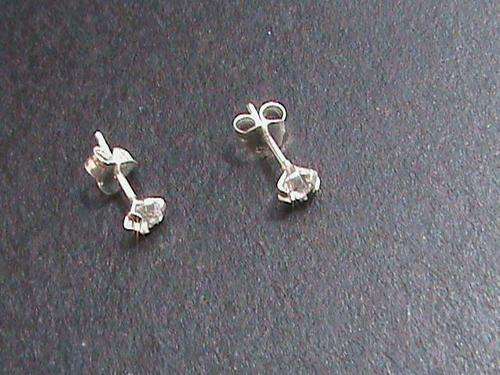 4MM CUBIC ZIRCONIA STUD EARINGS, IN STERLING SILVER