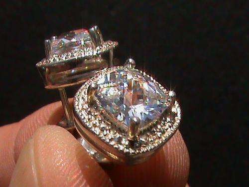 STERLING SILVER STUD EARRINGS ...WHITE CZ STONES