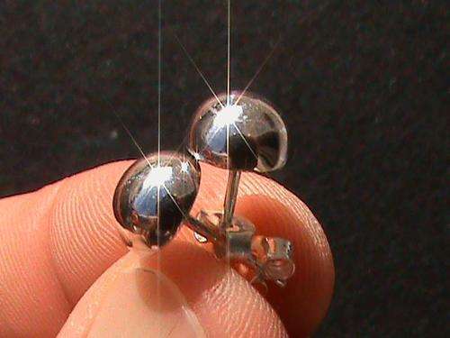 SOLID STERLING SILVER DOME STUD EARRINGS ...SIZE IS 8MM