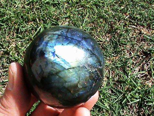 A GRADE LABRADORITE BALL....GOOD COLOURS