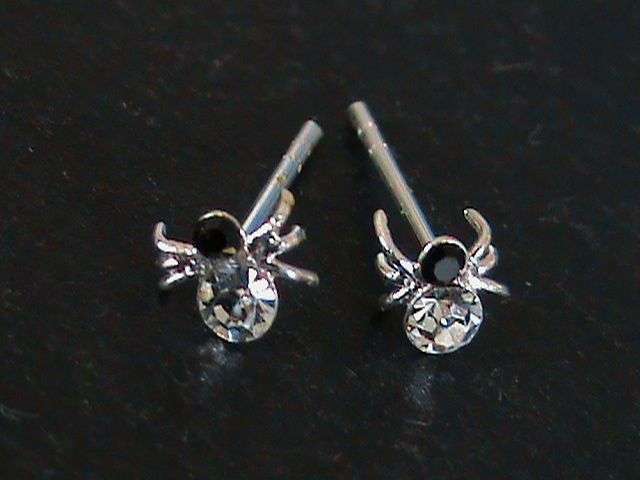 STERLING SILVER SPIDER EARRING STUDS