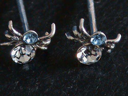 STERLING SILVER SPIDER STUD EARRINGS