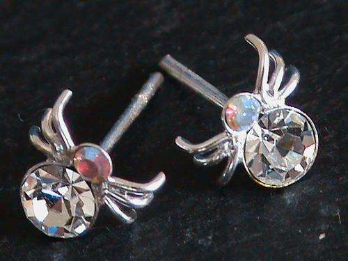 STERLING SILVER SPIDER EARRINGS