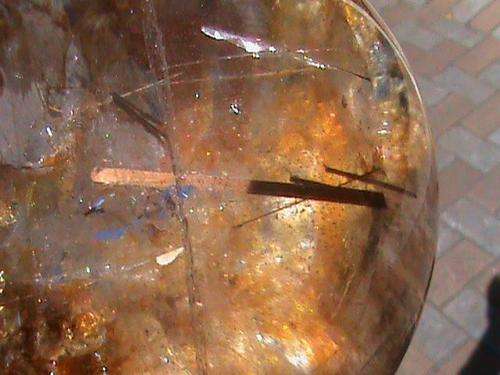 ALLUVIAL RIVER QUARTZ WITH LARGE RUTILE NEEDLES...