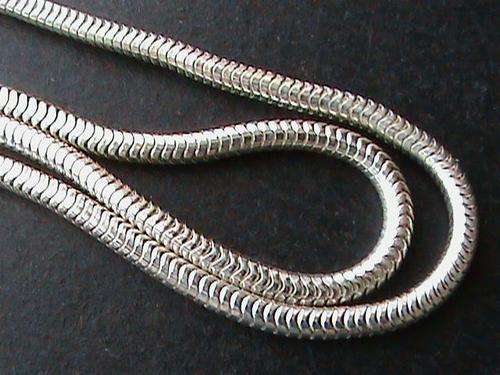 3MM THICK SOLID STERLING SILVER SNAKE CHAIN....55 CM LONG