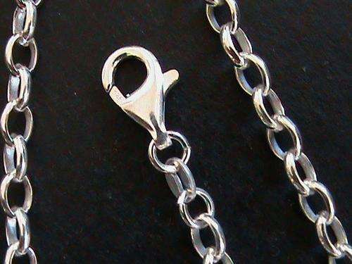 STERLING SILVER OVAL LINK CHAIN... 50 CM LONG. NICE THICK QUALITY