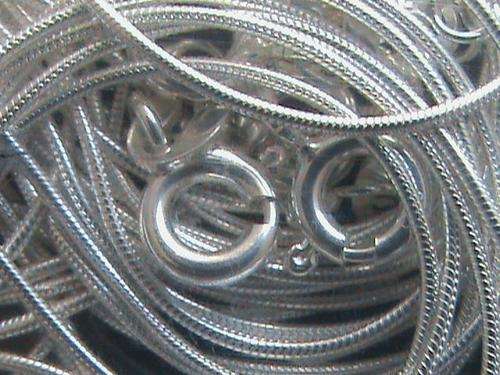 SOLID STERLING SILVER SNAKE CHAIN. 45 CM LONG