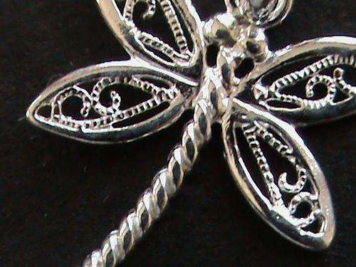 SOLID STERLING SILVER DRAGONFLY PENDANT / CHARM