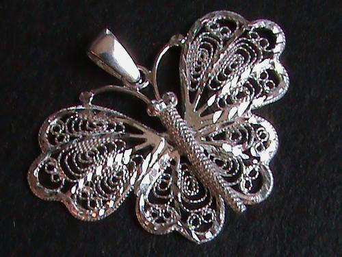 SOLID STERLING SILVER BUTTERFLY PENDANT