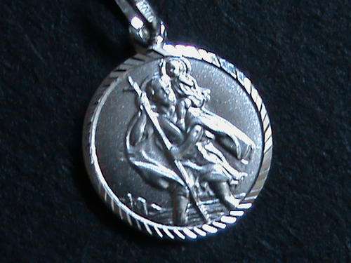 SOLID STERLING SILVER ST. CHRISTOPHER PENDANT