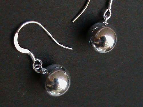 SOLID STERLING SILVER BALL EARRINGS