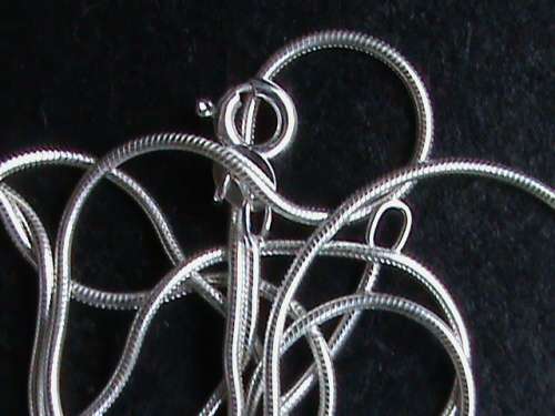 55 CM LONG SOLID STERLING SILVER SNAKE CHAIN