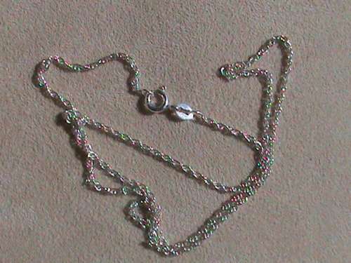 SOLID STERLING SILVER CHAIN.  45 CM LONG