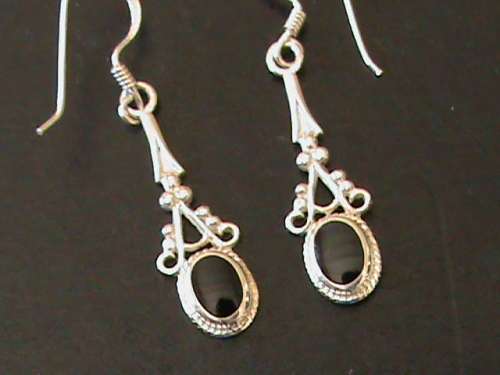SOLID STERLING SILVER HOOK EARRINGS.